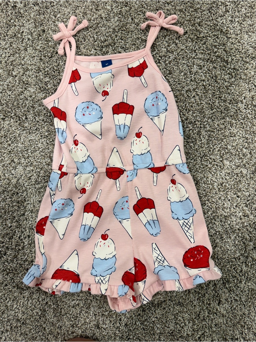 Old Navy Pink Ice Cream Print Girls Romper